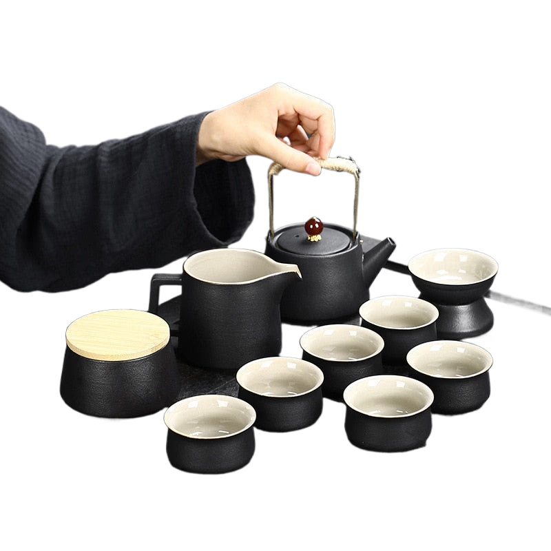 10/11pcs Portable Travel Tea Set Ceramic Teapot Cup Japanese Kung Fu Teaset Puer Kettle Gaiwan Tea Ceremony Teaware Teacup acacuss