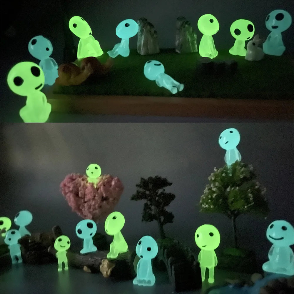 10/20Pcs Luminous Tree Spirits Micro Landscape Figure Ornament Outdoor Glowing Miniature Statue Potted Mini Garden Accessories acacuss