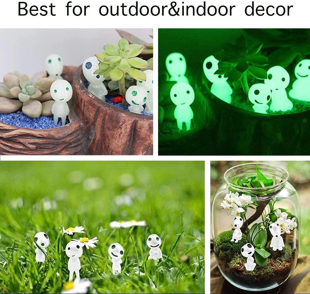 10/20Pcs Luminous Tree Spirits Micro Landscape Figure Ornament Outdoor Glowing Miniature Statue Potted Mini Garden Accessories acacuss
