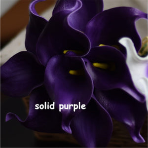 10 Navy Blue Calla Lilies PU Real Touch Flowers Wedding decoration Bouquets Centerpieces Fake artificial flowers Home Decoration acacuss