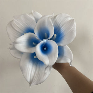 10 Navy Blue Calla Lilies PU Real Touch Flowers Wedding decoration Bouquets Centerpieces Fake artificial flowers Home Decoration acacuss