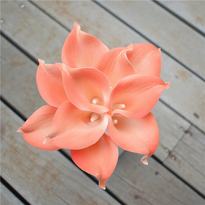 10 Navy Blue Calla Lilies PU Real Touch Flowers Wedding decoration Bouquets Centerpieces Fake artificial flowers Home Decoration acacuss
