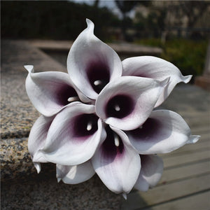 10 Navy Blue Calla Lilies PU Real Touch Flowers Wedding decoration Bouquets Centerpieces Fake artificial flowers Home Decoration acacuss