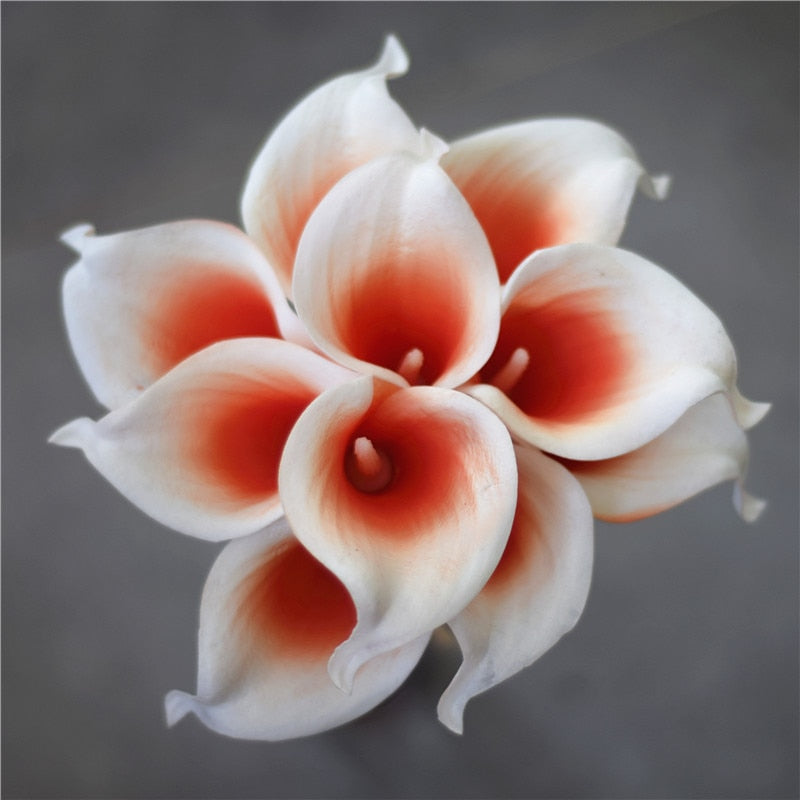 10 Navy Blue Calla Lilies PU Real Touch Flowers Wedding decoration Bouquets Centerpieces Fake artificial flowers Home Decoration acacuss