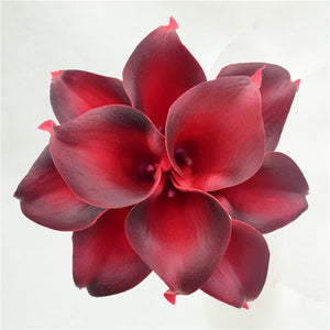 10 Navy Blue Calla Lilies PU Real Touch Flowers Wedding decoration Bouquets Centerpieces Fake artificial flowers Home Decoration acacuss