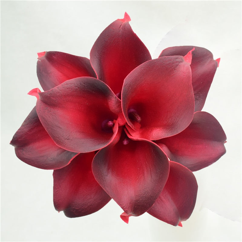 10 Navy Blue Calla Lilies PU Real Touch Flowers Wedding decoration Bouquets Centerpieces Fake artificial flowers Home Decoration acacuss