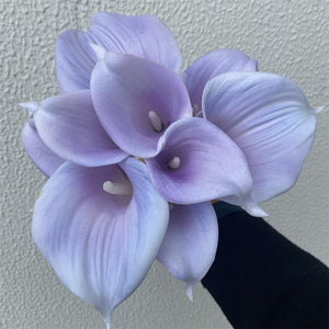 10 Navy Blue Calla Lilies PU Real Touch Flowers Wedding decoration Bouquets Centerpieces Fake artificial flowers Home Decoration acacuss
