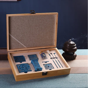 10 Pieces Incense Tool Set Pure Copper Seal Incense Burner Shovel Spoon Ash Pressure DIY Home Office Play Seal Extension Tool acacuss