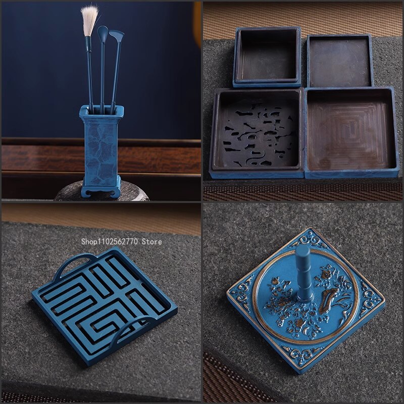 10 Pieces Incense Tool Set Pure Copper Seal Incense Burner Shovel Spoon Ash Pressure DIY Home Office Play Seal Extension Tool acacuss