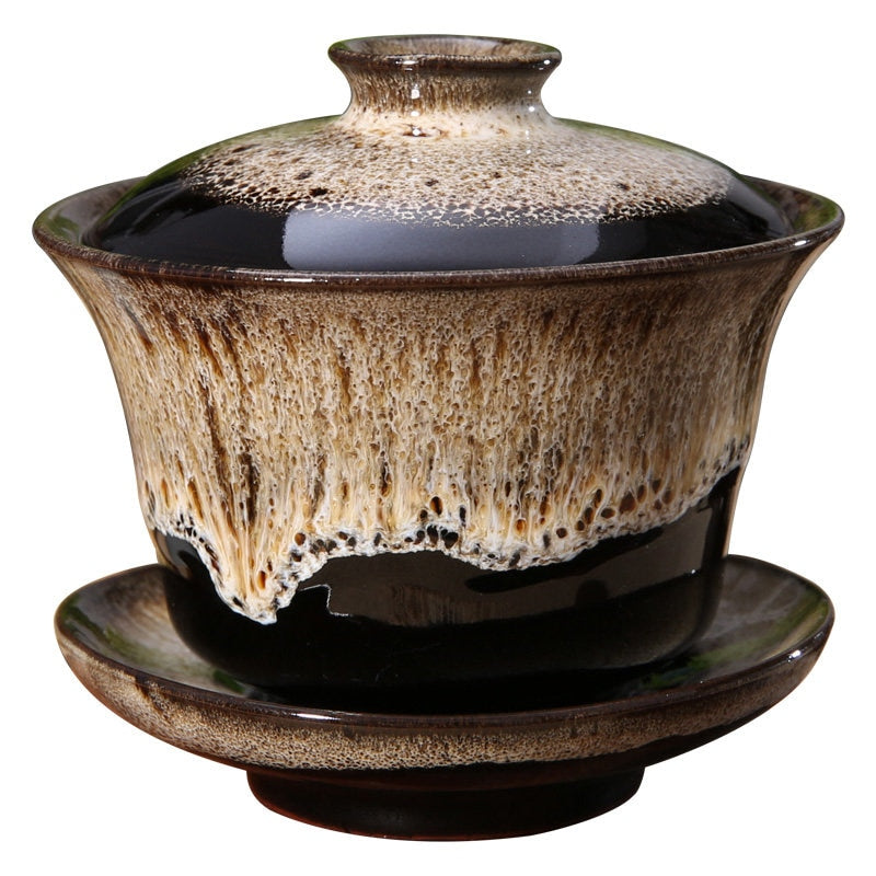 100ml Jingdezhen Antique Porcelain Gaiwan Chinese Ceramic with Cover Teacup Home Tea Infuser Traditional Tea Accessories acacuss