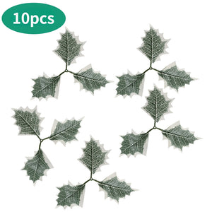 10Pcs Mini Simulation Christmas Pine Picks Stems Artificial Pine Needle Berry Plant for Xmas Party Home Decor Hanging Pendant acacuss