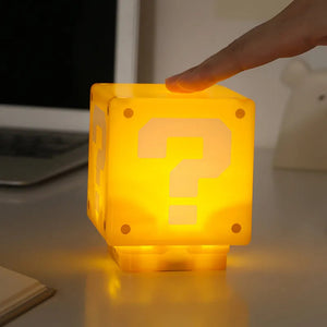 10cm Super Mario Bros Figure LED Question Mark Brick Night Light USB Charging Anime Desk Lamp Statue Decorative Light Kids Gifts acacuss