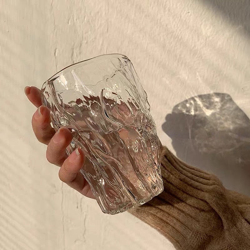 10oz Glass Water Cup Twist Fold Cup Household Fruit Juice Tea Cup Lovely Beer Cup Ins Style Korean Milk Cup Coffee Mug acacuss