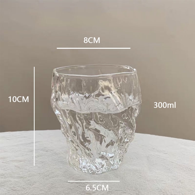 10oz Glass Water Cup Twist Fold Cup Household Fruit Juice Tea Cup Lovely Beer Cup Ins Style Korean Milk Cup Coffee Mug acacuss