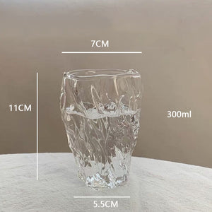 10oz Glass Water Cup Twist Fold Cup Household Fruit Juice Tea Cup Lovely Beer Cup Ins Style Korean Milk Cup Coffee Mug acacuss