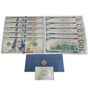 10pcs/lot USA 100 Dollar Gold Foiled Platsic Banknote Bill United States OF America with Envelope for gifts acacuss