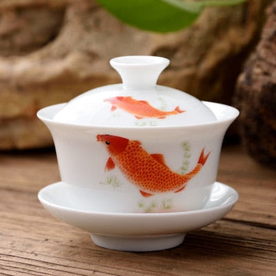 11.11  gaiwan 80cc porcelain tureen Chinese ceramic tea bowl set covered bowl with lid cup saucer China cup bowls acacuss