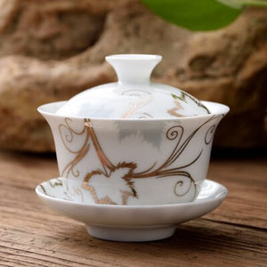 11.11  gaiwan 80cc porcelain tureen Chinese ceramic tea bowl set covered bowl with lid cup saucer China cup bowls acacuss