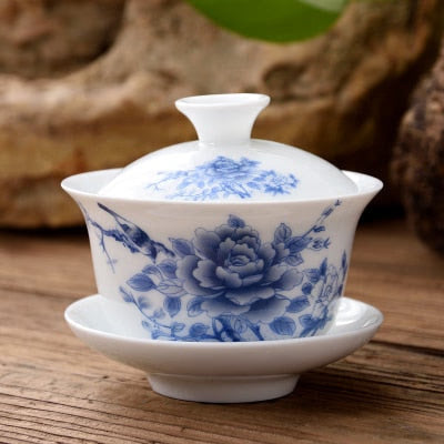 11.11  gaiwan 80cc porcelain tureen Chinese ceramic tea bowl set covered bowl with lid cup saucer China cup bowls acacuss