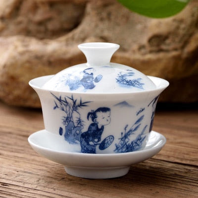 11.11  gaiwan 80cc porcelain tureen Chinese ceramic tea bowl set covered bowl with lid cup saucer China cup bowls acacuss