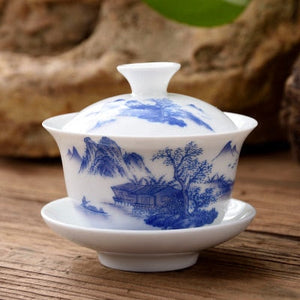 11.11  gaiwan 80cc porcelain tureen Chinese ceramic tea bowl set covered bowl with lid cup saucer China cup bowls acacuss