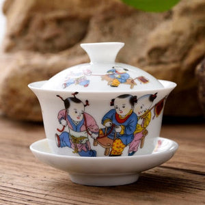 11.11  gaiwan 80cc porcelain tureen Chinese ceramic tea bowl set covered bowl with lid cup saucer China cup bowls acacuss