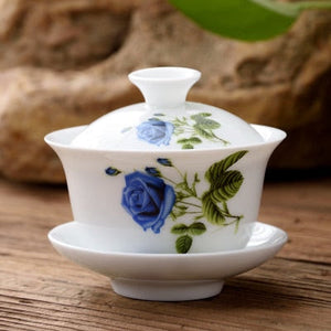 11.11  gaiwan 80cc porcelain tureen Chinese ceramic tea bowl set covered bowl with lid cup saucer China cup bowls acacuss