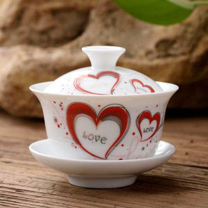 11.11  gaiwan 80cc porcelain tureen Chinese ceramic tea bowl set covered bowl with lid cup saucer China cup bowls acacuss