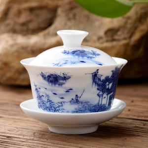 11.11  gaiwan 80cc porcelain tureen Chinese ceramic tea bowl set covered bowl with lid cup saucer China cup bowls acacuss