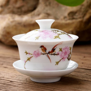 11.11  gaiwan 80cc porcelain tureen Chinese ceramic tea bowl set covered bowl with lid cup saucer China cup bowls acacuss