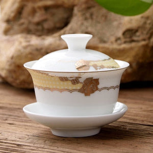 11.11  gaiwan 80cc porcelain tureen Chinese ceramic tea bowl set covered bowl with lid cup saucer China cup bowls acacuss