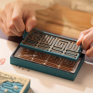 11 Pieces of Incense Seal Set Pure Copper Burning Blue Incense Stove Spoon Shovel Storage Tools DIY Home Fragrant  Seal Supplies acacuss