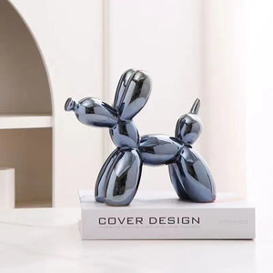 11cm Mini Ceramic Balloon Dog Abstract Ornament Creative Sculpture Study Room Statue Home Office Accessories Festival Decoration acacuss
