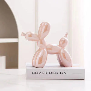 11cm Mini Ceramic Balloon Dog Abstract Ornament Creative Sculpture Study Room Statue Home Office Accessories Festival Decoration acacuss