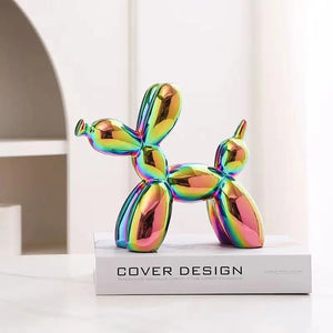 11cm Mini Ceramic Balloon Dog Abstract Ornament Creative Sculpture Study Room Statue Home Office Accessories Festival Decoration acacuss