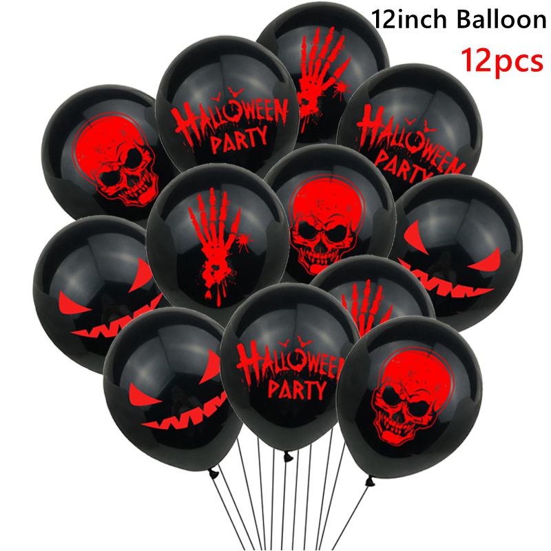 12/1PCS Halloween Ghost Balloons Toys Spider Witch Bat Pumpkin Skeleton Horror Halloween Party Decoration Festival Party Supply acacuss