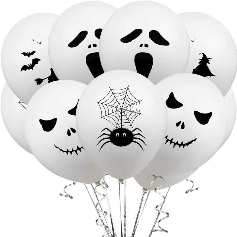 12/1PCS Halloween Ghost Balloons Toys Spider Witch Bat Pumpkin Skeleton Horror Halloween Party Decoration Festival Party Supply acacuss
