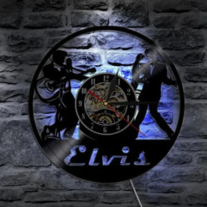 12 Inch European Socket Retro Vinyl Record Wall Clock with RGB LED Lights for Guitar Rock Music Lovers Clocks Wall Home Decor acacuss