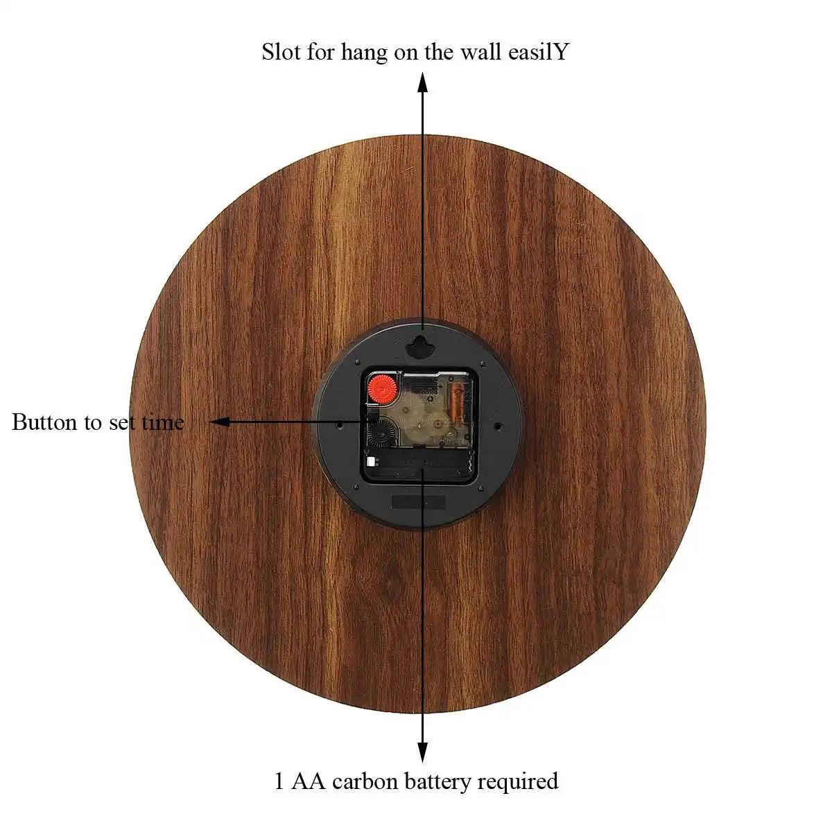 12 Inch Luminous Wall Clock Wood Silent light in dark night Nordic Fashion Wall Clock Non Ticking Clock With Night Light Gift acacuss