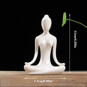 12 Styles Abstract Figure Art Ceramic Yoga Poses Figurine Porcelain Lady Statue Home Yoga Study Studio Decor Ornament  Sculpture acacuss