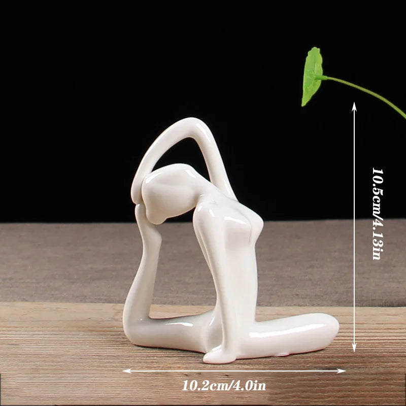 Decorative Porcelain Ceramic Yoga Pose Yoga Figurine Statue Yoga