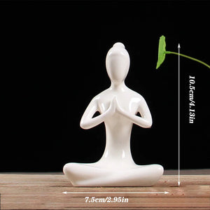 12 Styles Abstract Figure Art Ceramic Yoga Poses Figurine Porcelain Lady Statue Home Yoga Study Studio Decor Ornament  Sculpture acacuss