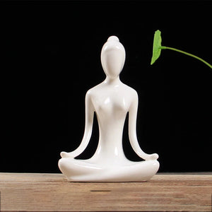 12 Styles Abstract Figure Art Ceramic Yoga Poses Figurine Porcelain Lady Statue Home Yoga Study Studio Decor Ornament  Sculpture acacuss