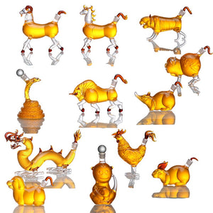 12 style animal shaped novelty design wine bottle lead-free glass barware men gift whiskey decanter for Liquor Scotch Bourbon acacuss