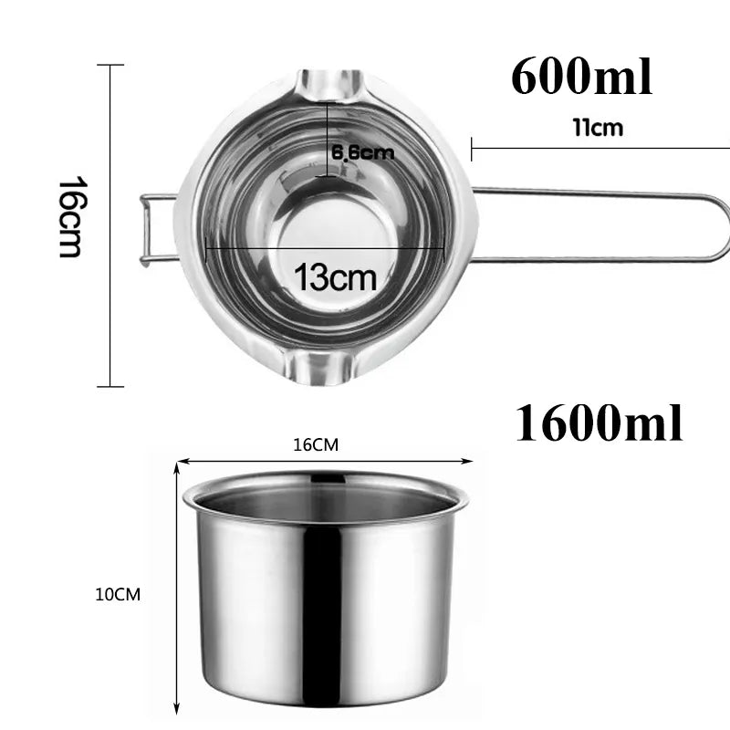 1200ml Candle Wax Melting Pot with 2400ml Stainless Steel Pot for Melting Chocolate Candy Candle Soap Wax Making Kit acacuss