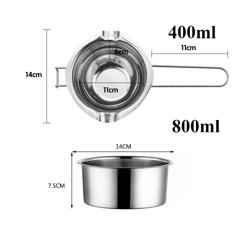 1200ml Candle Wax Melting Pot with 2400ml Stainless Steel Pot for Melting Chocolate Candy Candle Soap Wax Making Kit acacuss