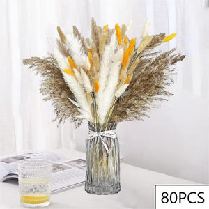 125PCS Fluffy Pampas Dried Flowers Bouquet Autumn Christmas Home Decoration Bunny Tail Grass Artifical Flower Boho Wedding Decor acacuss
