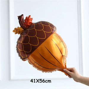 127pcs Little Pumpkin Maple Leaf Pine Cone Autumn Balloon Garland Kit Orange Coffee White Sand Balloons Fall Theme Party Decors acacuss