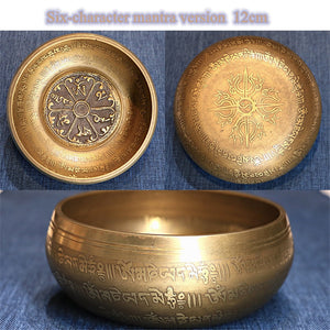 12cm Copper Singing Bowl Manual Tapping Metal Craft Buddhist Bowl Religious Tibetan Meditation Music Bowl Musical Instrument acacuss
