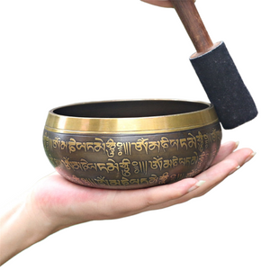 12cm Copper Singing Bowl Manual Tapping Metal Craft Buddhist Bowl Religious Tibetan Meditation Music Bowl Musical Instrument acacuss